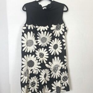 Victoria Beckham for Target Black White Daisy Floral Cotton Shift Dress Size 1X